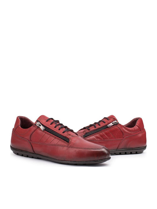 Pantofi Casual Bărbătești Din Piele Roșii