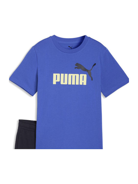 PUMA Kids Clothing Sets with Shorts Blue and Navy Blue 2 Pieces
