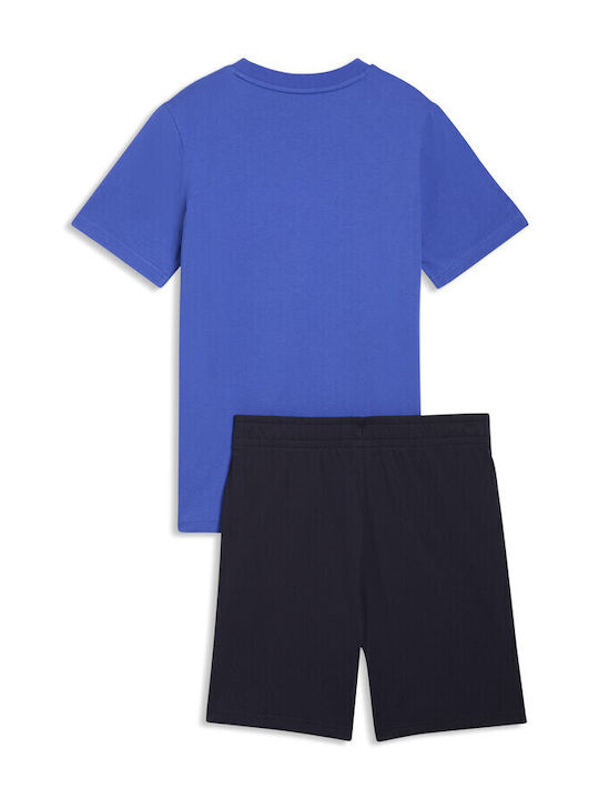 Kids Set with Shorts Summer 2pcs Blue & Navy Blue 68629850