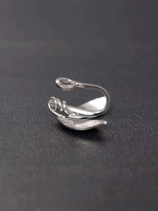 Ohrring Helix Blätter Olive Handgefertigt Rosa Vergoldetes Silber 925