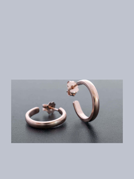 Cercei Rotunzi Negri Handmade Roz Placat Cu Aur Argint 925