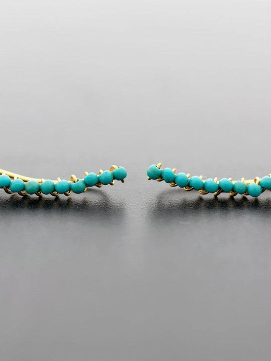 Cercei Pins Turcoaz Howlit Handmade Argint 925