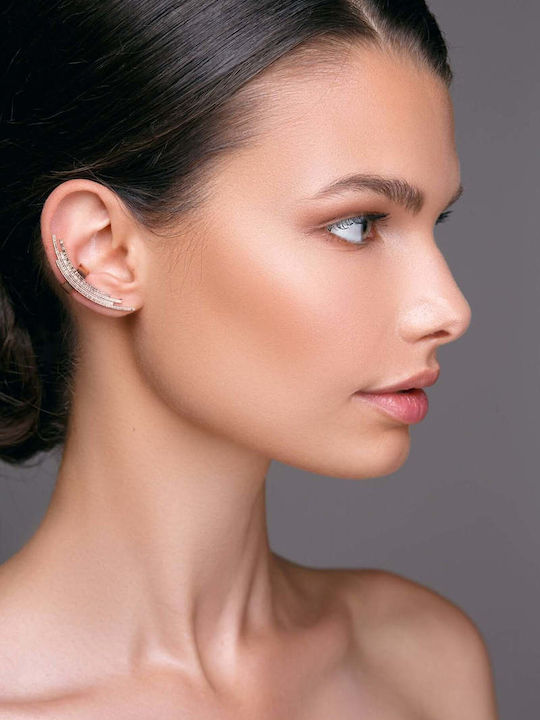 Ohrring Ear Cuff Bögen Rechts Ohr Handgefertigt Rosa Vergoldet Silber 925