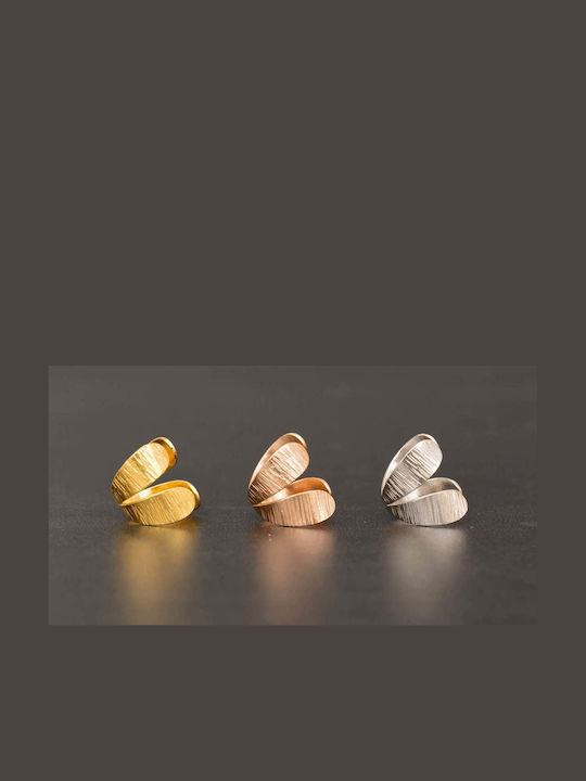 Обица Ear Cuff Пеперуда Розова Позлатена Сребърна 925