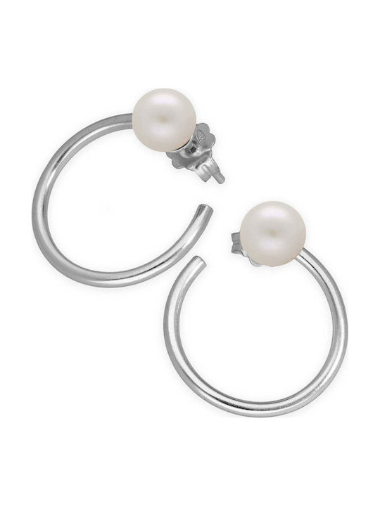 Earrings Hoops Pearls Or Stones Handmade Pink Gold Plated Silver 925