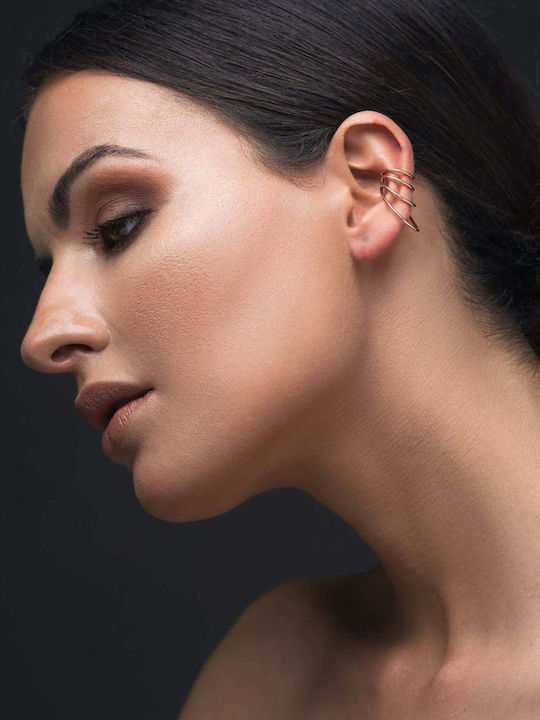 Обица Ear Cuff Четири Пръстена Ръчно Изработена Позлатена Сребърна 925