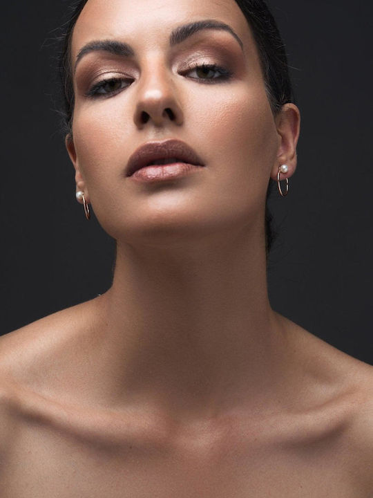 Earrings Hoops Pearls Or Stones Handmade Pink Gold Plated Silver 925