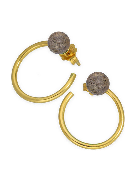Earrings Hoops Pearls Or Stones Handmade Pink Gold Plated Silver 925