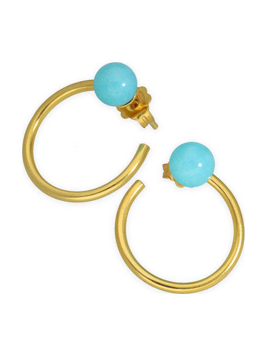 Earrings Hoops Pearls Or Stones Handmade Pink Gold Plated Silver 925