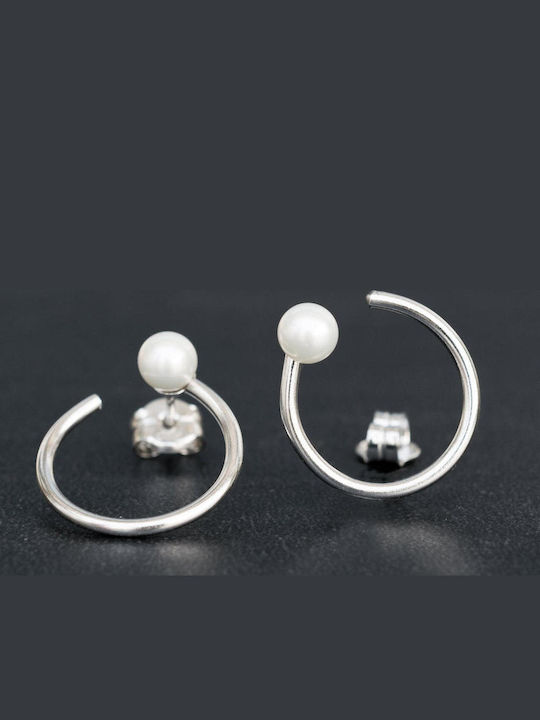 Earrings Hoops Pearls Or Stones Handmade Pink Gold Plated Silver 925