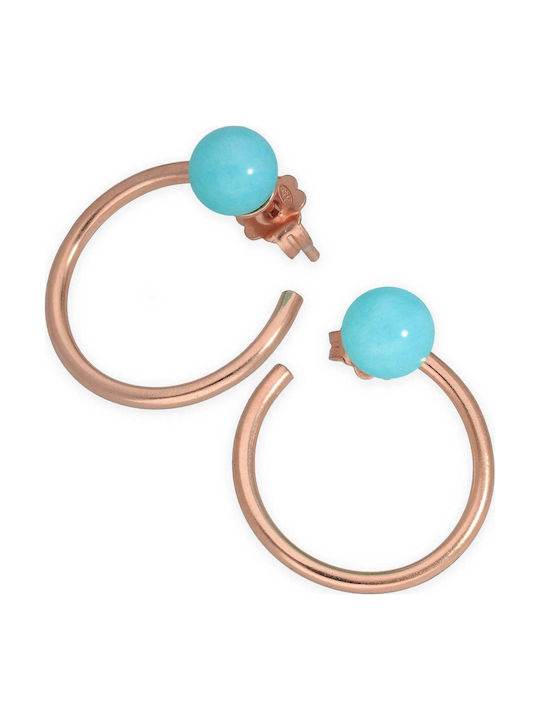 Earrings Hoops Pearls Or Stones Handmade Pink Gold Plated Silver 925