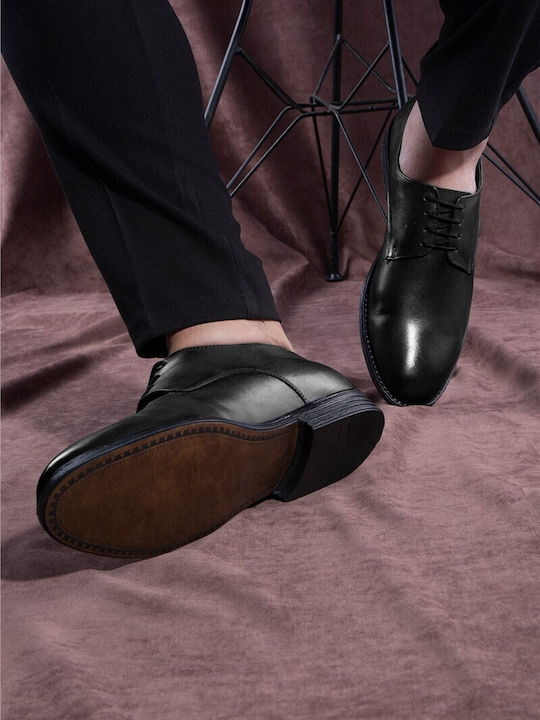 Herren Schuhe Schwarz Leder Schnürschuhe