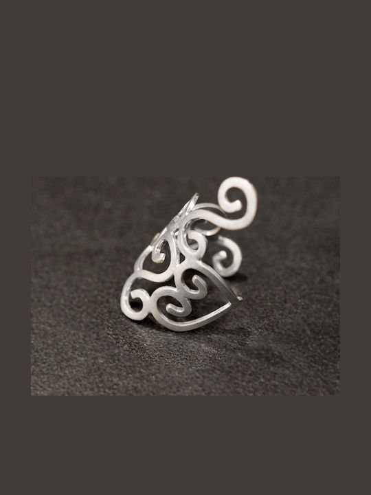 Ohrring Ear Cuff Spiralen Links Ohr Handgefertigt Schwarzes Silber 925