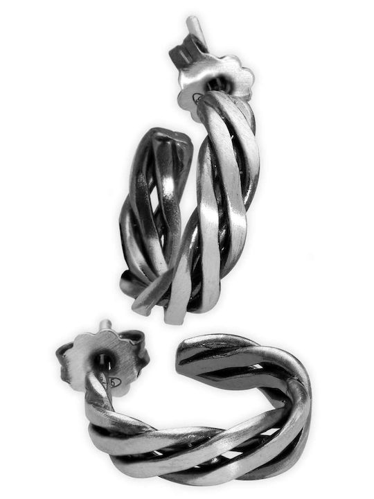 Ohrringe Ohrhänger Huggie Drehbarer Draht Handgefertigt Silber 925