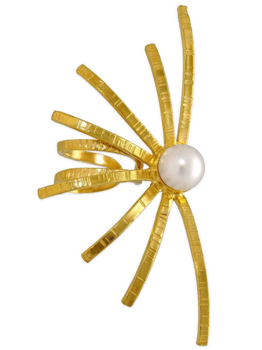 Cercei Ear Cuff Păianjen Mărgea Neagră Argint 925 Handcrafted