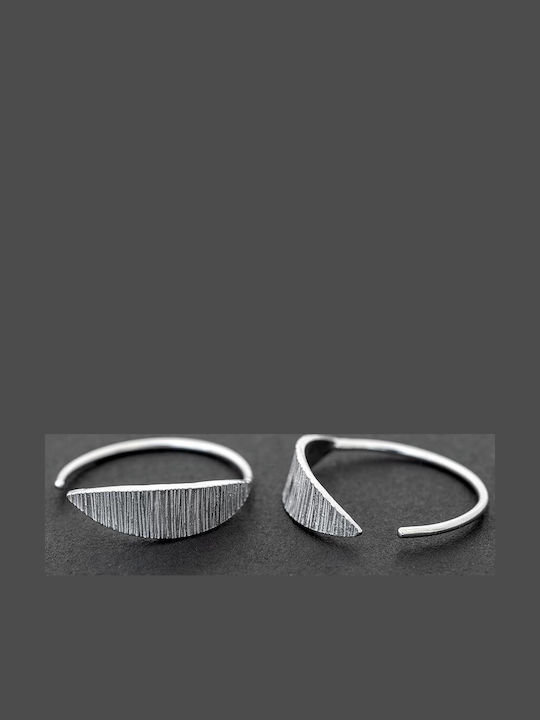 Earrings Hoops Huggies Hammered Handmade Oxidized Silver 925