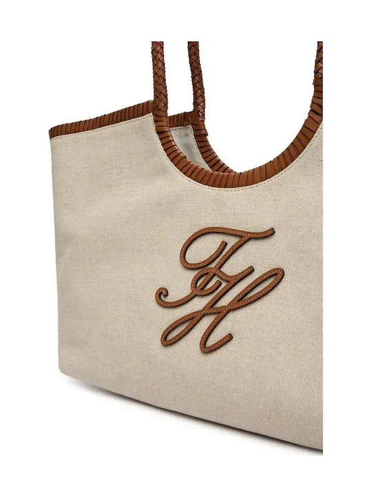 Tommy Hilfiger Canvas Γυναικεία Tote Τσάντα Υφασμάτινη