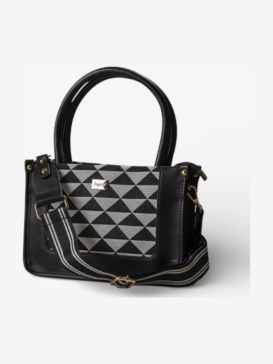 Stoffhandtasche für Damen Black Lines