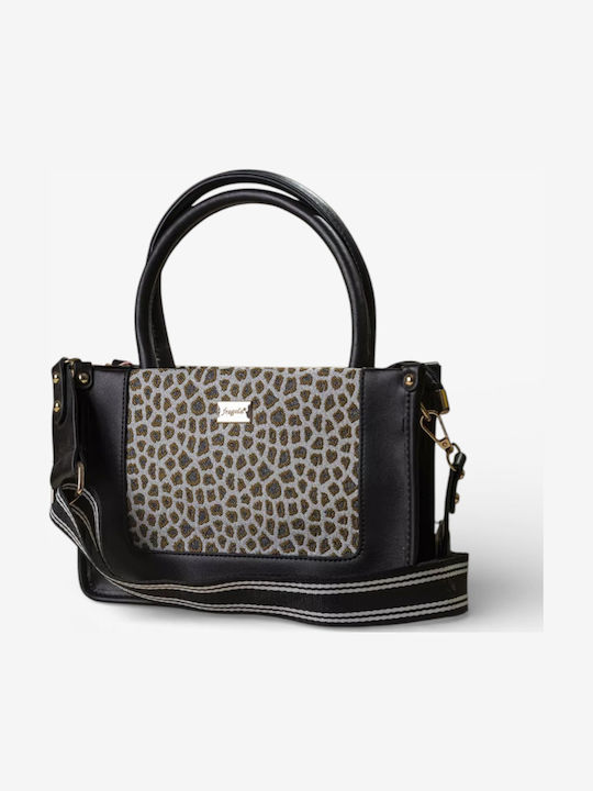 Stoffhandtasche für Damen Black Lines