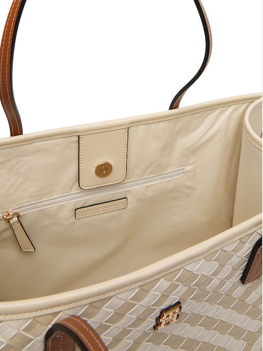 Tommy Γυναικεία Τσάντα Tote Χειρός Μπεζ