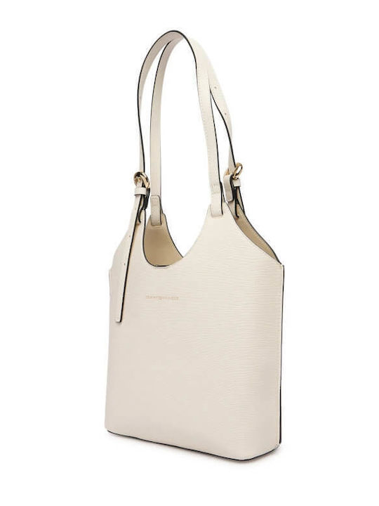 Th Modern Leather Women's Tote Handbag Ecru