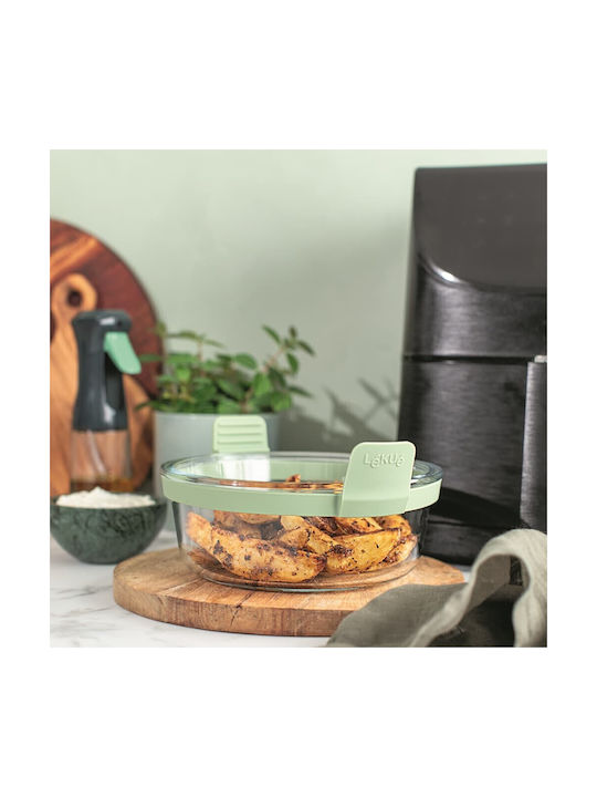 Lekue Glass Green Lunch Box 20.5x19.5cm