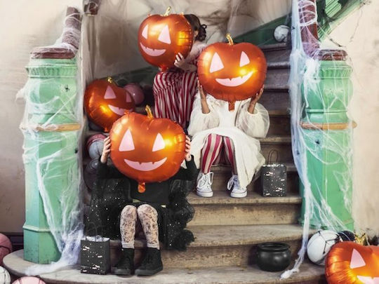 Μπαλόνι Halloween Foil Πορτοκαλί Κολοκύθα 40εκ.