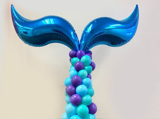 Mermaid Foil Balloon Blue Swirling 45cm