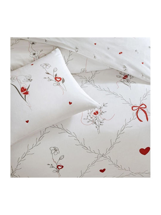 Tac Set Huse Pentru Pilote 100% Bumbac Dublu Cu 2 Fețe De Pernă Și 1 Cearceaf 200x220cm Amoura