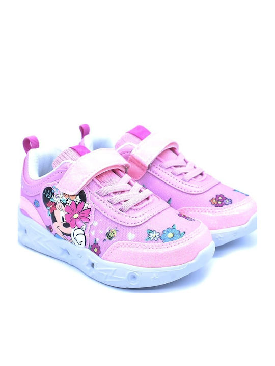 Παιδικά Sneakers με Φωτάκια Ροζ