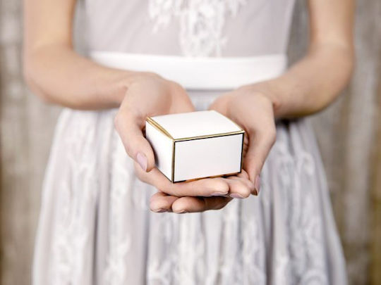 Hochzeitsgeschenkmaterialien xfood Box Weiß Gold 10 Menge