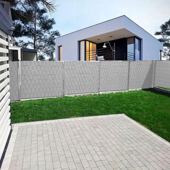 Material De Construcție Pentru Garduri De Grădină Din PVC 5x2cm 20 Bucăți Gri