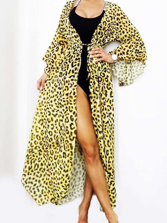 Γυναικείο Μακρύ Φόρεμα Παραλίας Animal Print