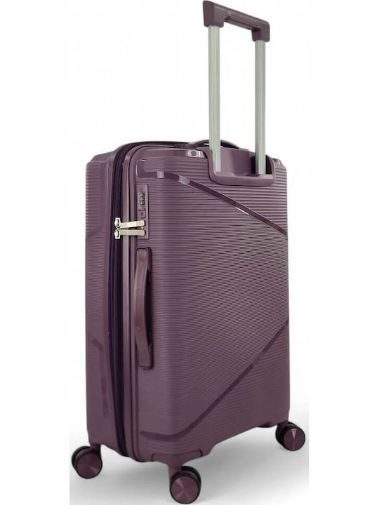 Playful Bags Hard Purple Suitcases with 4 Wheels