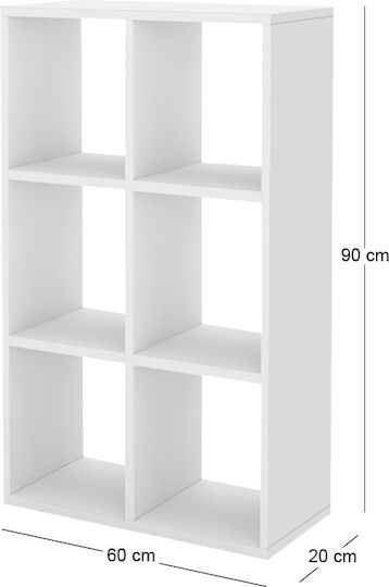 Bücherregal Cube Weiß 60x20x90cm
