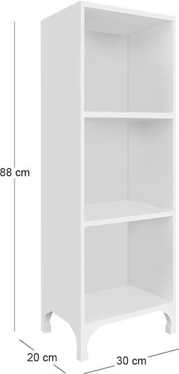 Bibliotecă Clare Albă 30x20x88cm