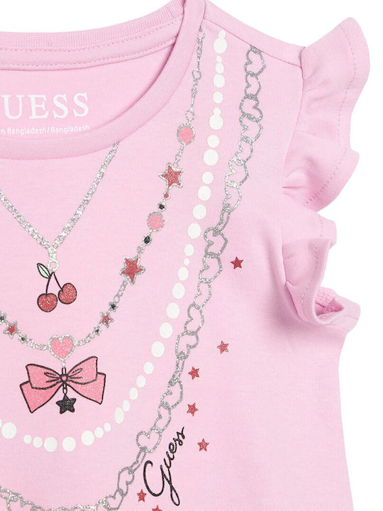 Girls Dress Short Sleeve Pink K6RK02KA6W4 A61T