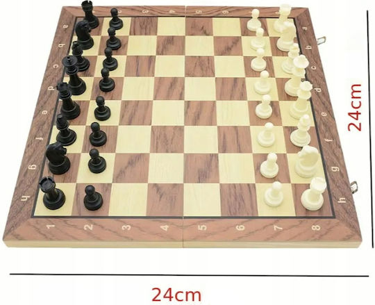 Set Piese Din Lemn și Zaruri pentru Backgammon Maro / Bej 7,62cm 30 Bucăți