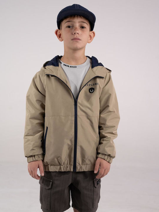 Kids Sports Jacket with Hood Beige