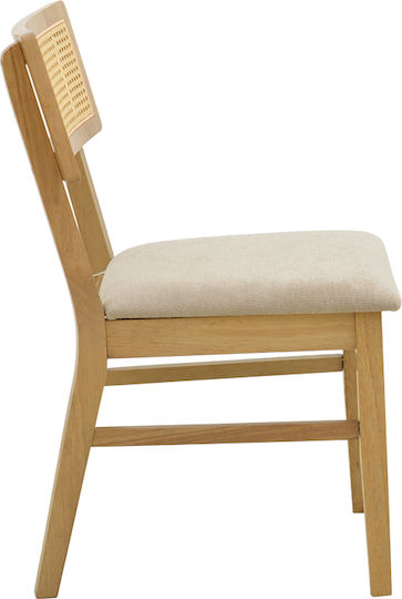 Raffles Καρέκλα Τραπεζαρίας Ξύλινη Γκρι Μπεζ 47x48x83.5εκ.