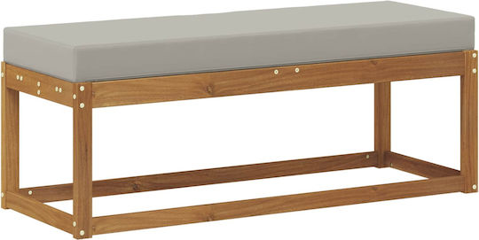Dining Bench with Wooden Surface Light Grey 115x43x37cm