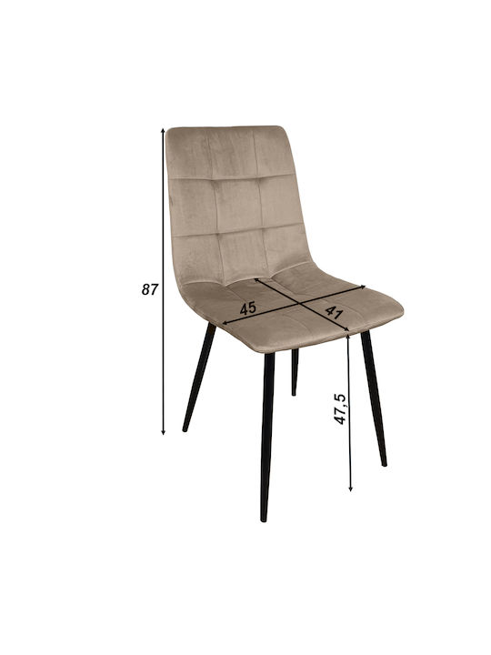 Thomas Dining & Kitchen Velvet Brown Chairs 2 Pieces 53x44x93cm