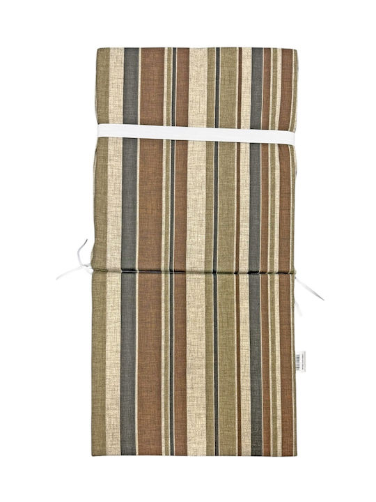 Garden Chair Cushion with Backrest Brown Checkered 45x95cm