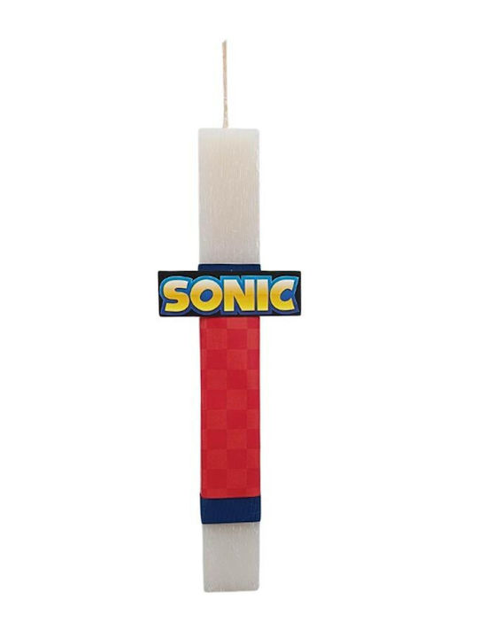 Easter Candle Sonic the Hedgehog Round Scented Handmade with Box Blue