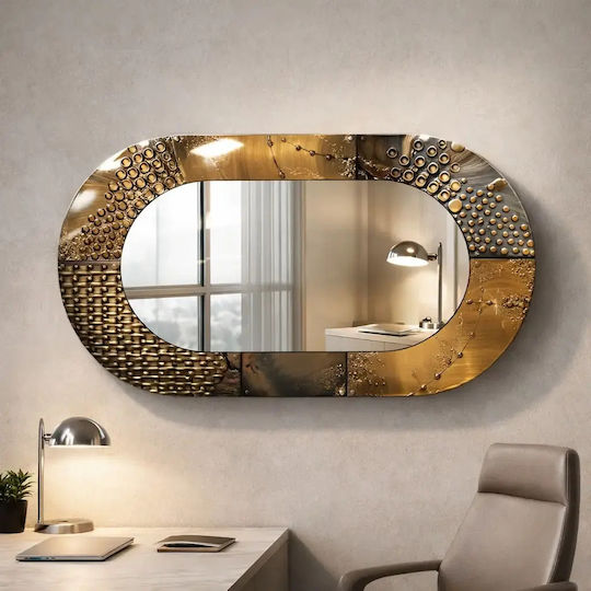 Oglindă Ovală Cu Cadru Din Sticlă Cobre (70x125cm)
