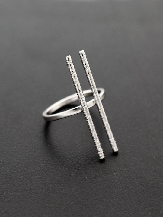 Handgefertigter Vergoldeter Sevalié-Ring aus 925er Silber mit Barren Größe 48
