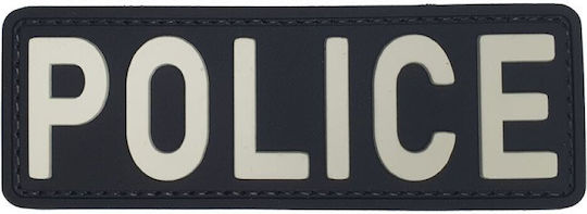 Police Σήμα Pvc 9.8 X 3.5 Εκ Μαύρο Λευκό