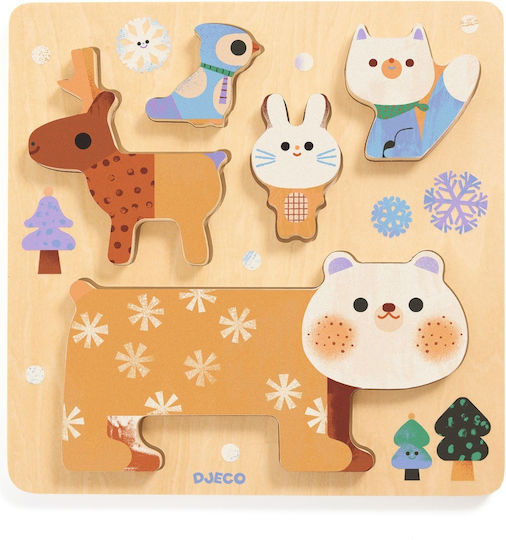 Wooden Kids Pegged Puzzle for 1+ Years Djeco