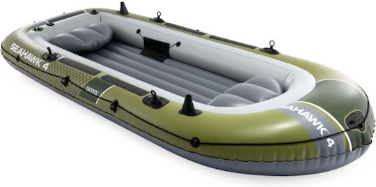 Intex Seahawk 4 Inflatable Boat Green with 2 Paddles & Pump