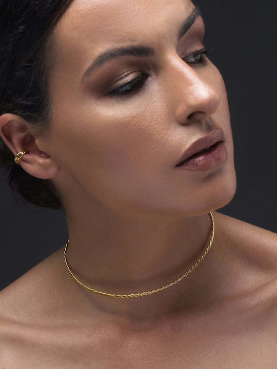 Handmade Rose Gold Plated Silver 925 Choker with Braided Bars